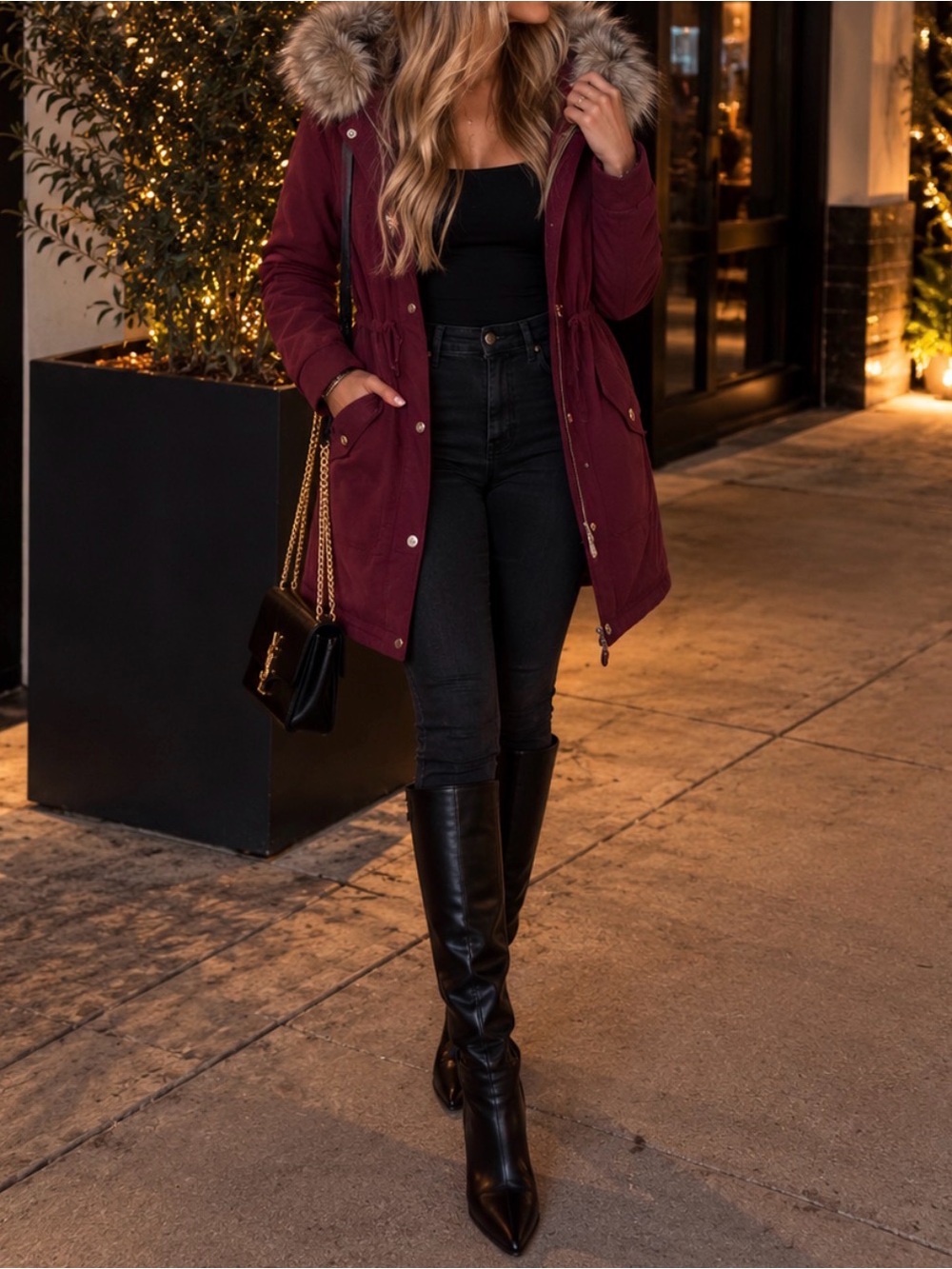 HOLLISTER FUR LINED COAT